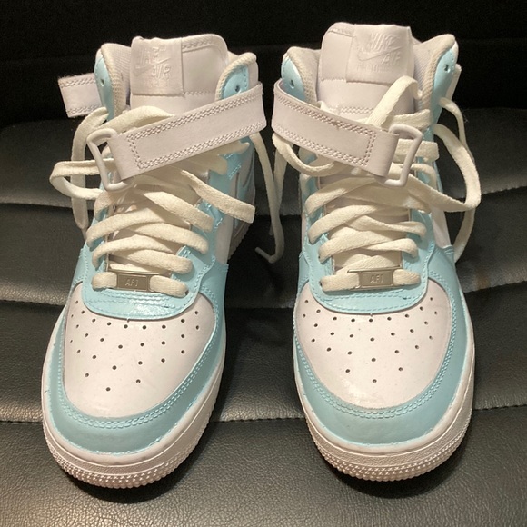 Baby Blue Custom Air Force 1 - Picture 1 of 4